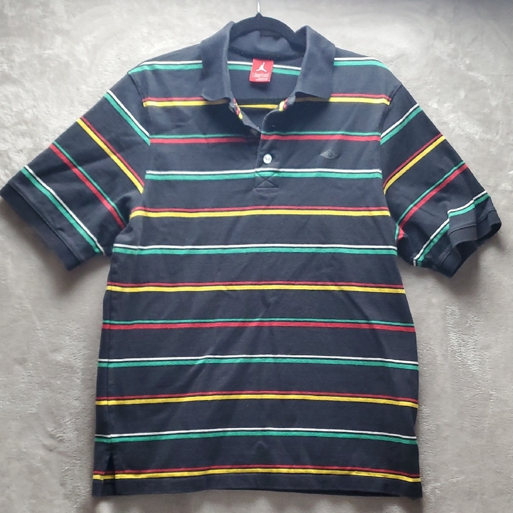 NIKE | LARGE MEN VTG Y2K CLASSIC RELAXED POLO | BLACK RED YELLOW GREEN